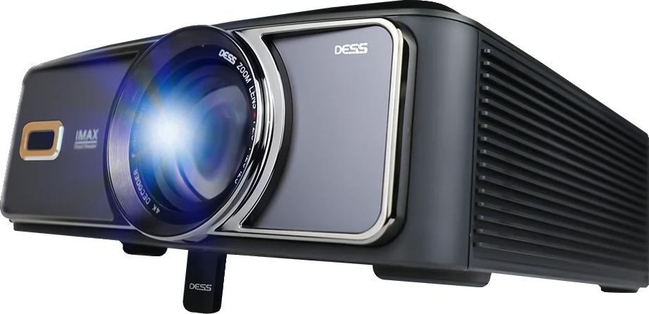 Videoprojektor DESS 4K, 200-palcová projekcia, jas 38 000 lúmenov, čierny, zástrčka EÚ