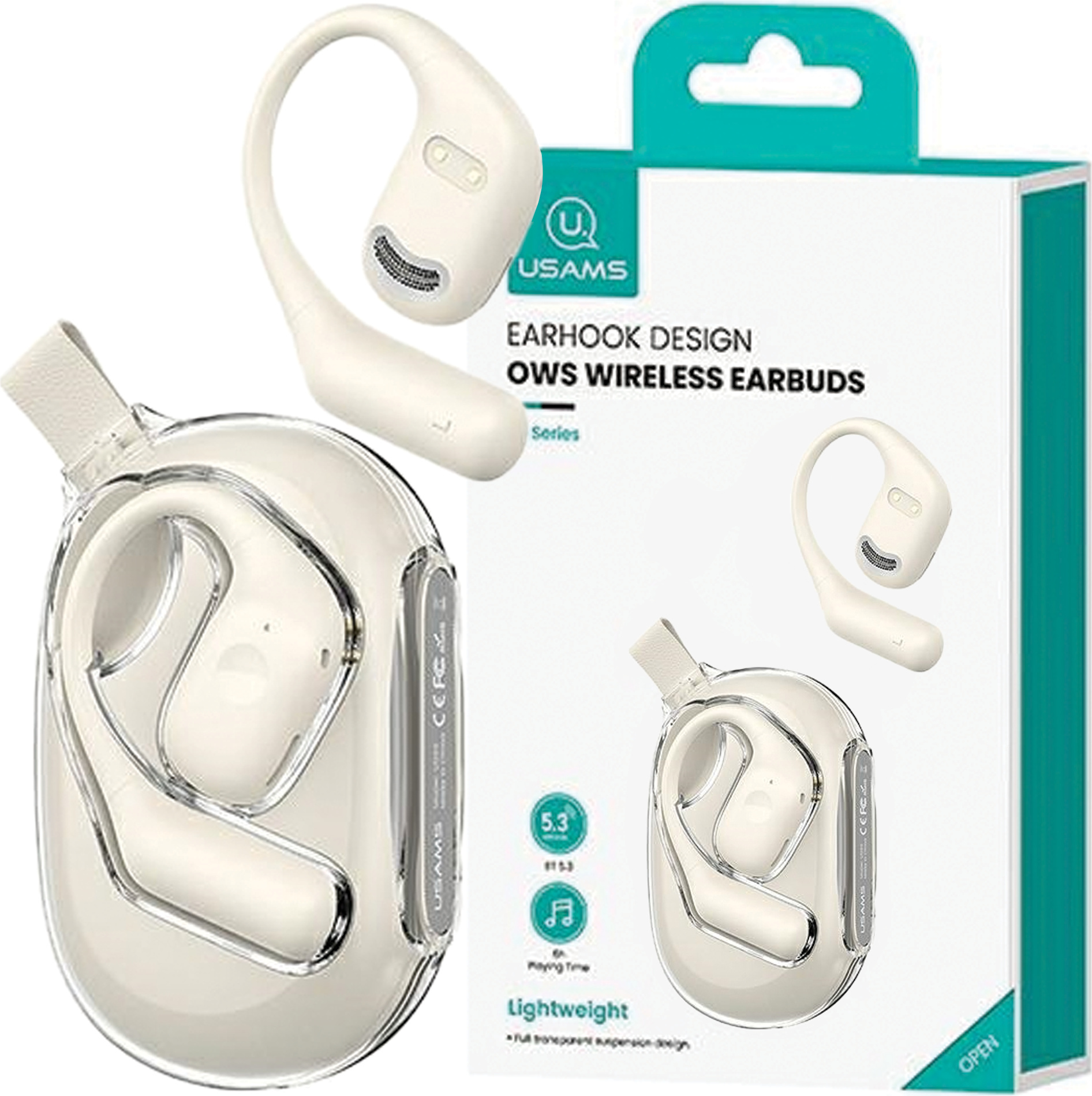 Usams Bluetooth slúchadlá 5.3 G26 Ows Wireless White/White Bhuug02