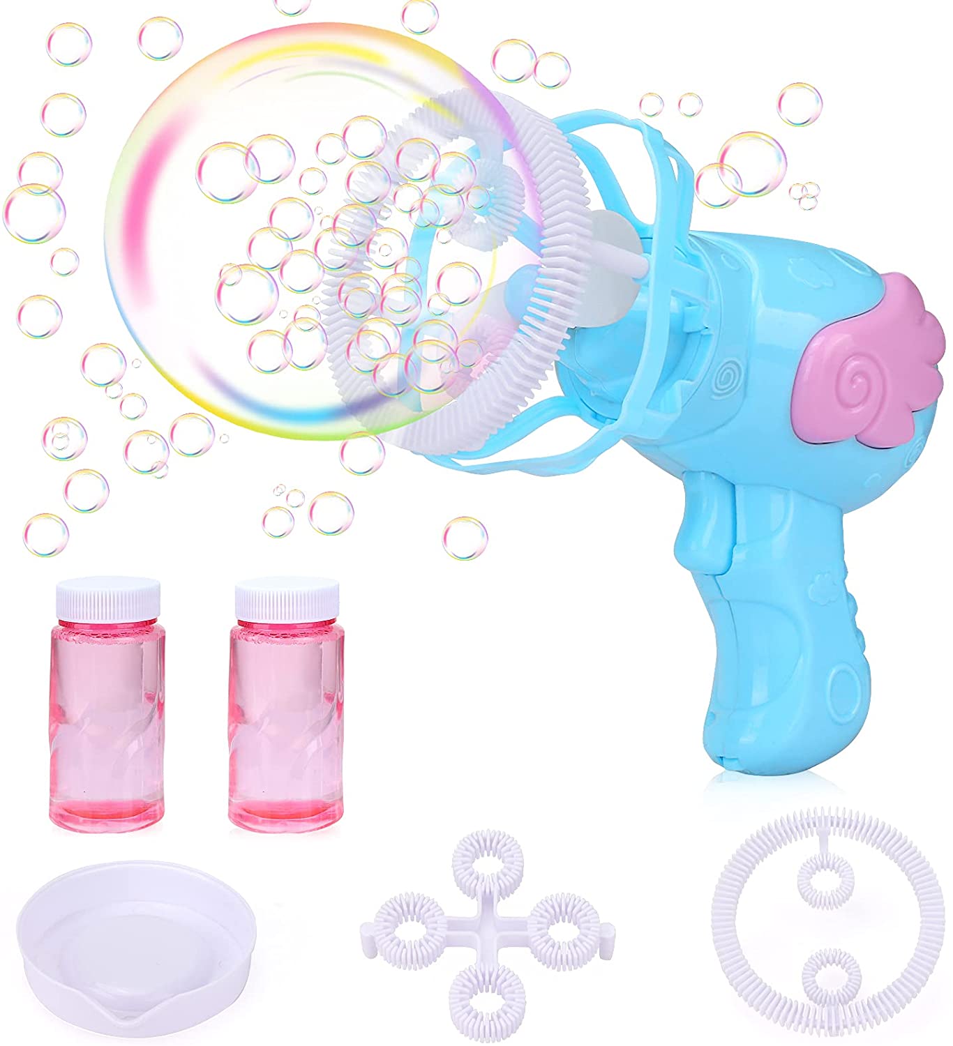 1x Einhorn Seifenblasenpistole Seifenblasenmaschine LED Seifenblasen Kinder pink 