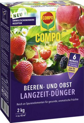 Langzeitdünger COMPO Beeren Langzeitdünger 2 kg, 6 Monate Langzeitwirkung, auch für Obstbäume 1324
