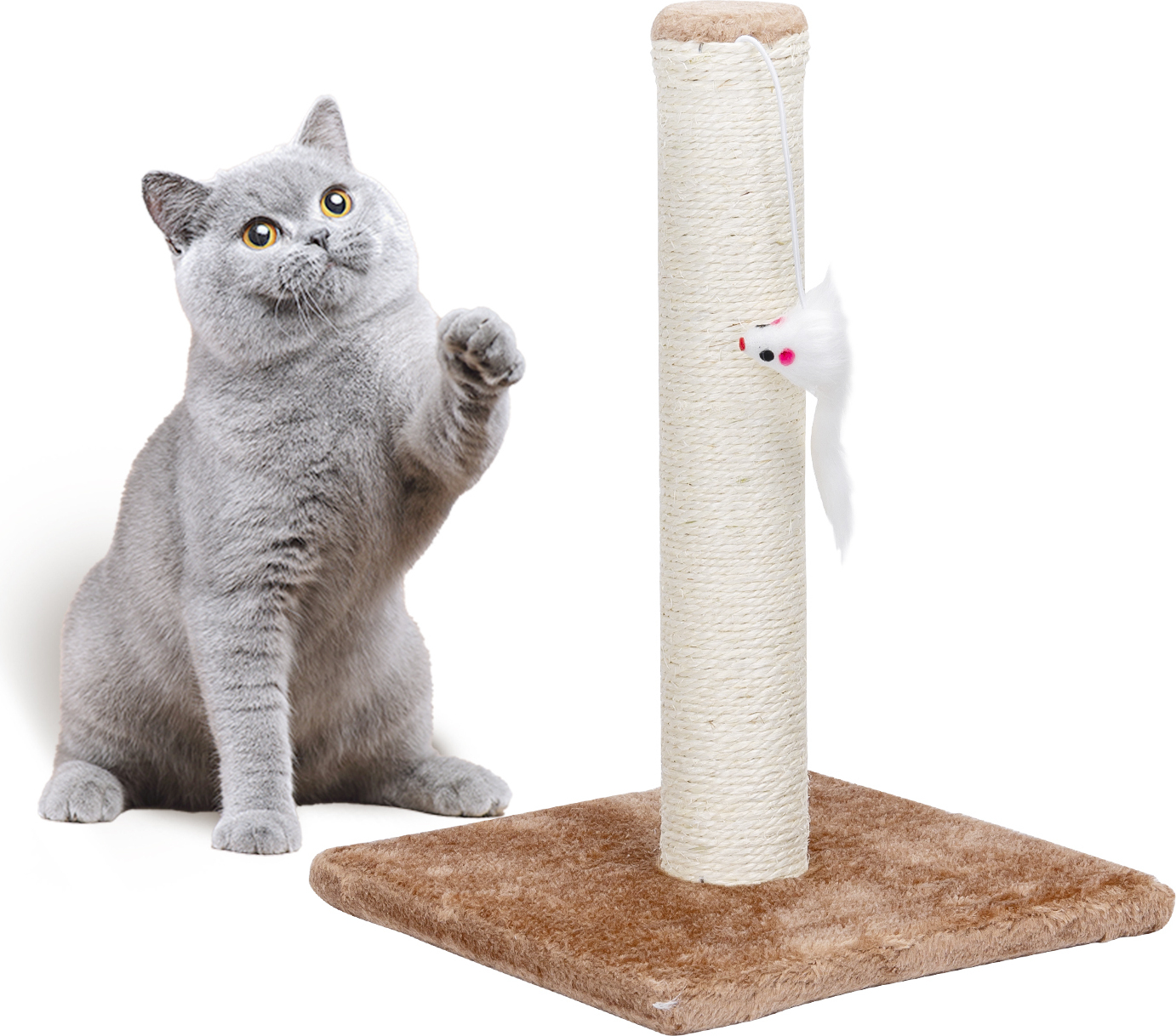 Relaxdays Kratzsäule Kaktus - Kratzbaum Mit Bommel Für Katzen 59cm