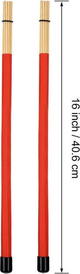 Gistuch 7-teiliges Jazz-Drumsticks-Bürsten-Set, Bambus-Drumsticks, 19 Bündel mit Fleece-Tasche