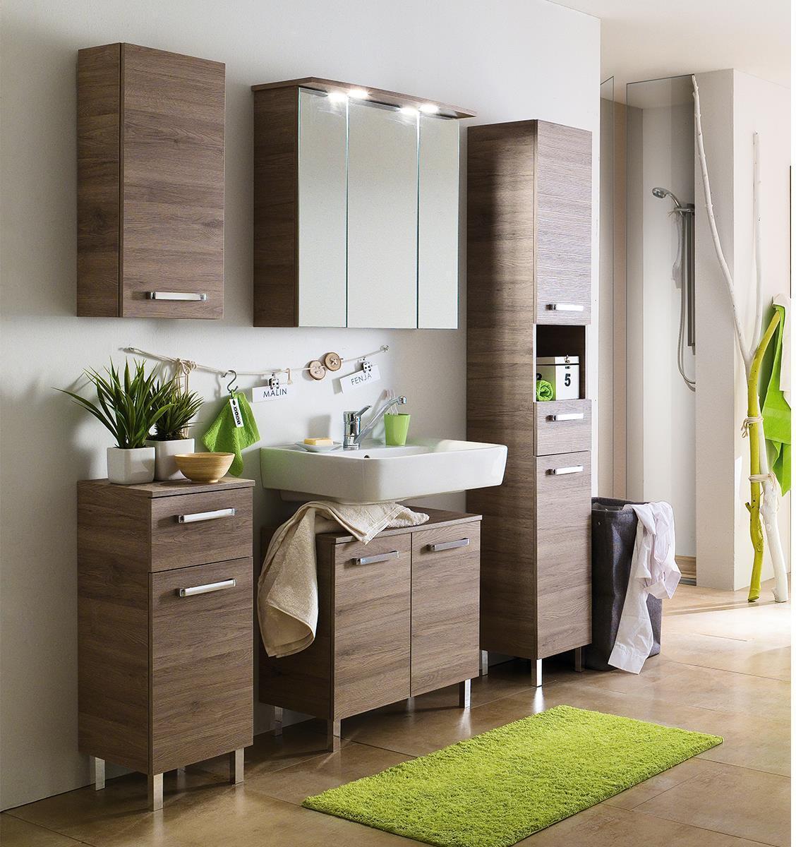 möbelando Badezimmer Badmöbel Badausstattung Bad Badprogramm (5-teilig) "Sheela II" 510032