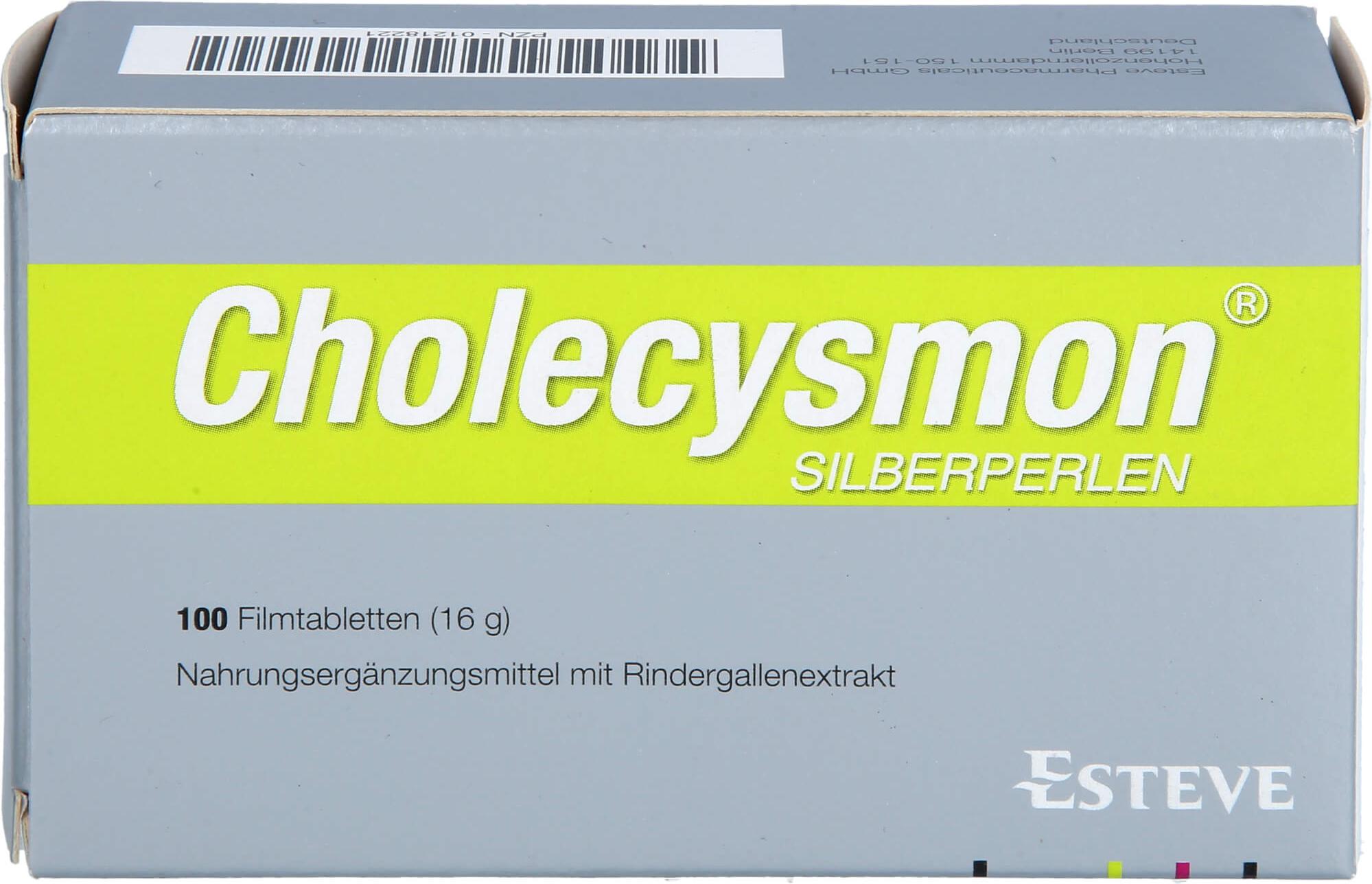 Riemser Pharma Cholecysmon Silberperlen nach fettem Essen Filmtabletten, 100 St. Tabletten 01218221