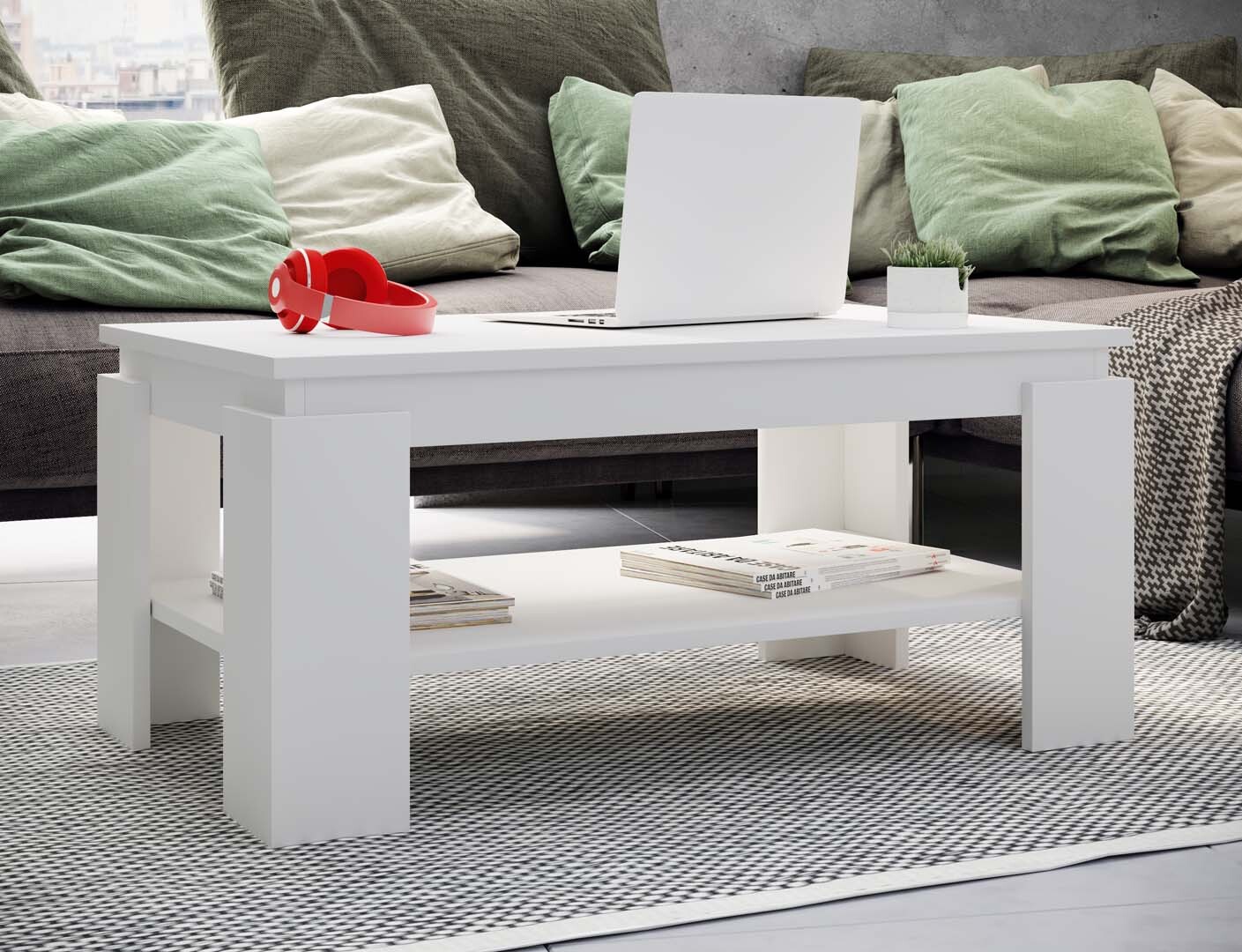 VCM Holz Beistelltisch | Couchtisch schlicht | Maße ca. H. 41 x B. 90 x T. 53cm | Wohnzimmertisch | Sofatisch - Rolas 56-918839
