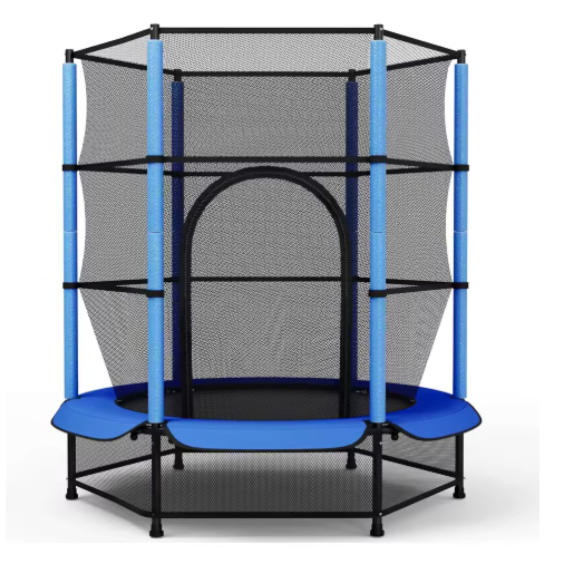 Trampolin mit Sicherheitsnetz - 140 cm - Für Kinder - Kindertrampolin - Blau - Outdoor-Spielzeug - Mini-Trampolin/