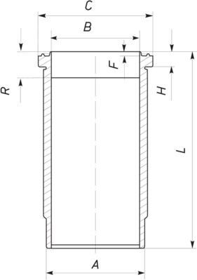 MAHLE Zylinderlaufbuchse 037 WN 30 01 für VOLVO B 12 313,5mm 144,0mm