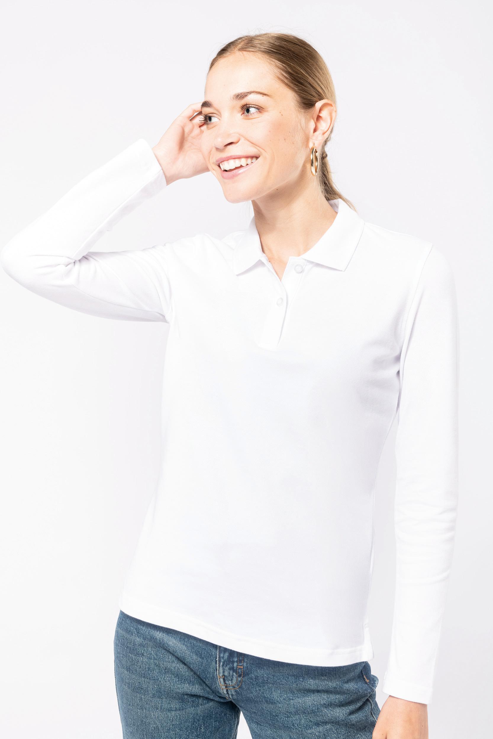 Kariban Damen Piqué Poloshirt Langarm ep-91260