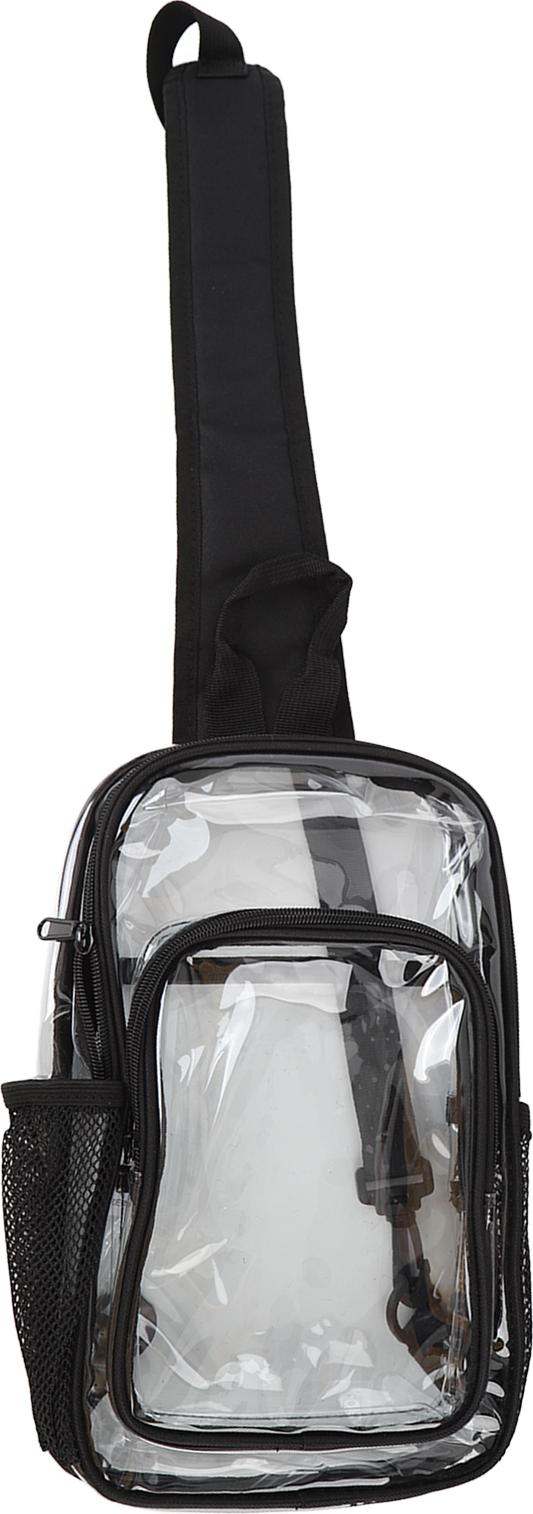 Gistuch Durchsichtige Umhängetasche, wasserdicht, mehrere Taschen, wendbare Schultergurte, transparentes PVC, Herren-Rucksack für Sport