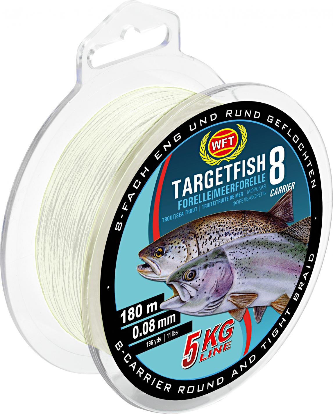 WFT Angelschnur Target Fish 8 Forelle/Meerforelle (semi-transparent) Ø mm: 0,10 1D-C 464-010