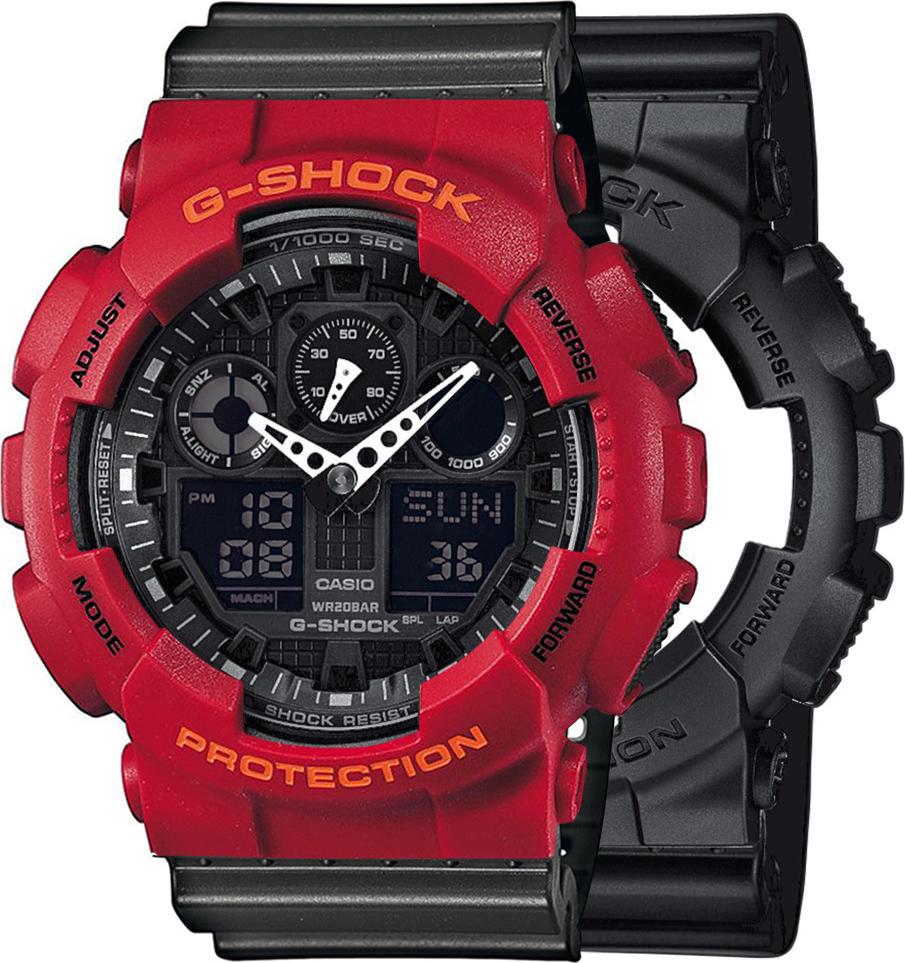 Zegarek Casio G-Shock SET GA-100-1A1ER + BEZEL 10441433 + PASEK 10467764 20BAR