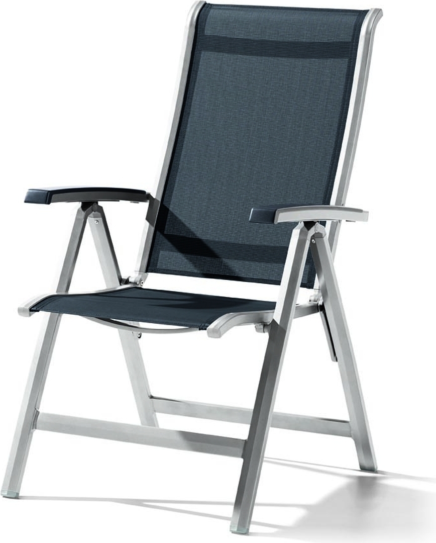 Gartenstuhl >Calvi< in Grau, Kunstfasergewebe - 69x109x63cm (BxHxT)