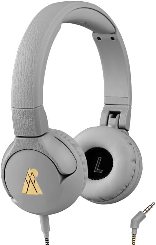 The Elephant 2 | Skladacie robustné detské slúchadlá od 3 rokov | limit hlasitosti 85 dB, mikrofón | na uchu | funkcia zdieľania hudby (rgrey)