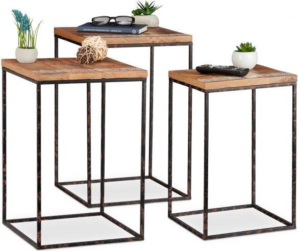 B2X Gedeckter Tisch 3er Set aus Mangoholz