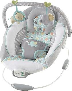 Akhan Ingenuity, Babywippe Babyschaukel Morrison mit beruhigenden Vibrationen & 8 Melodien, Spielbogen mit 2 Spielzeugen, Lautstärkeregler, gepolsterter Kopfstütze, 3-Punkte-Gurt, ab der Geburt bis 9kg 174875984