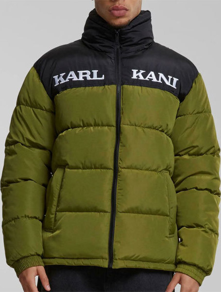 Jacke Karl Kani Retro Essential Puffer Jacket Olive, Größe: XL 60760012_Size_XL