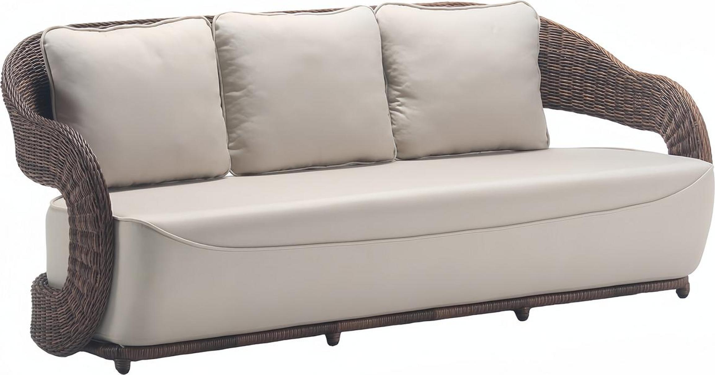 Dreisitzer Rattanmöbel Lounge Garten Terrasse Sofa Möbel Balkon Couch