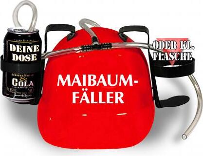 HSK Trinkhelm Spaßhelm mit Print - Maibaum-Fäller - 51606 Color - rot