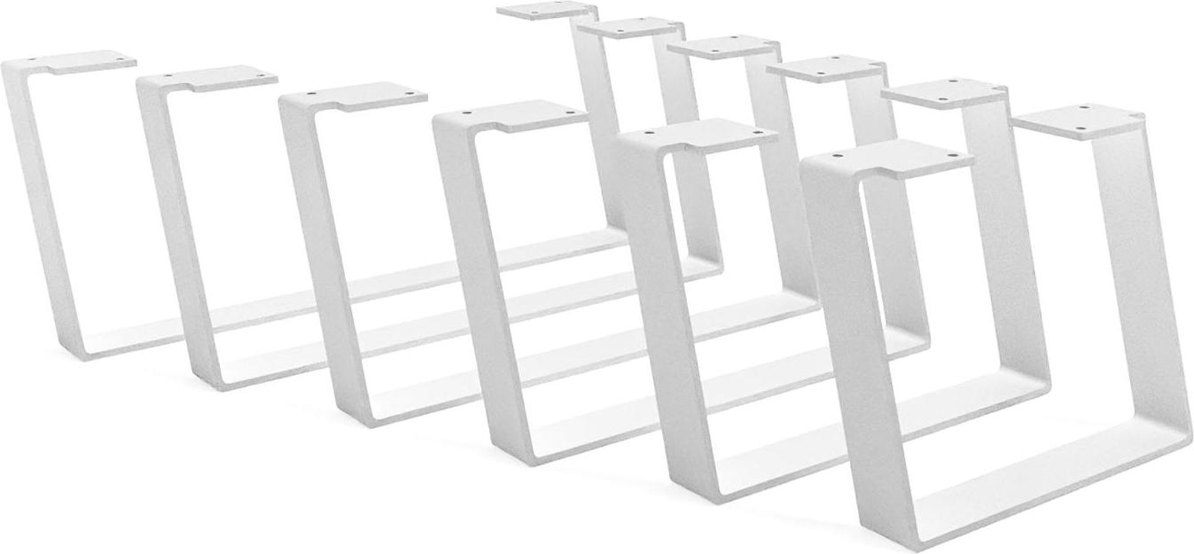 HEVVA - 20 cm hohe Möbelfüße MAILAND - 25 cm Tiefe, Weiß, 2er Set HV-MAILAND-25-W-20-2