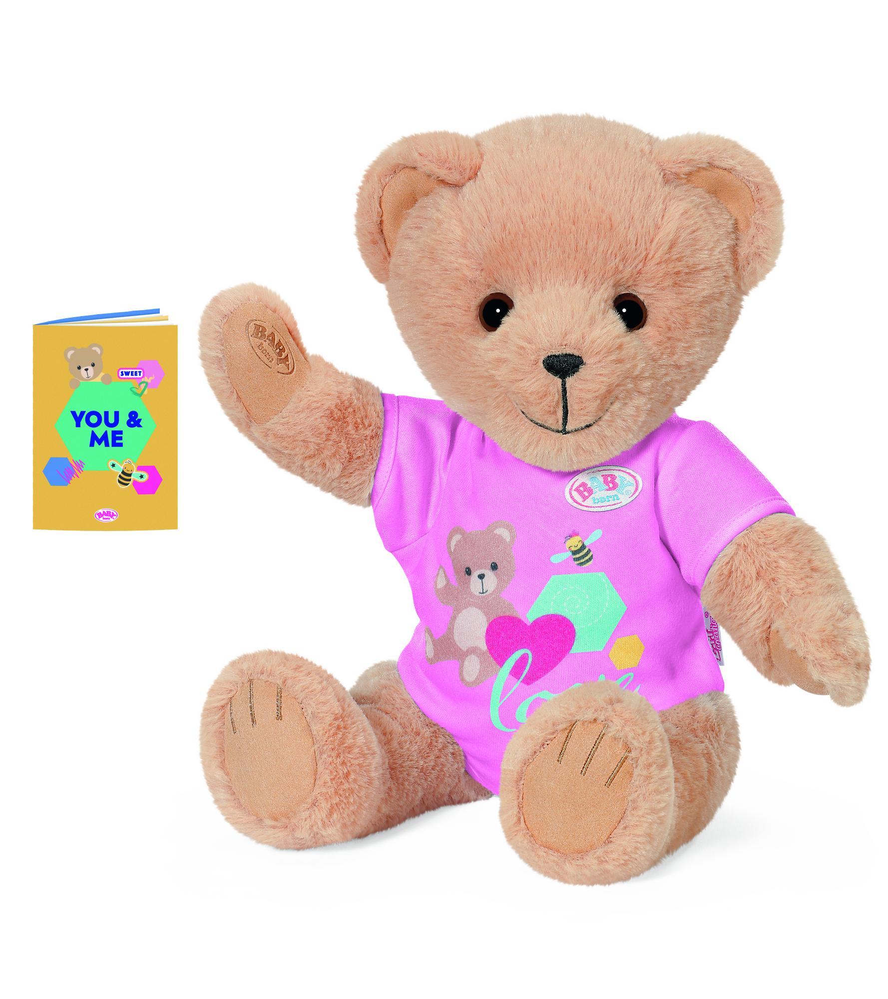 BABY born Teddy mit pinkem Strampler und beweglichen Armen und Beinen 835609