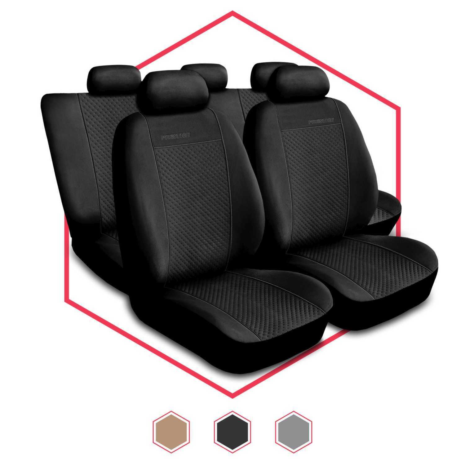 Saferide Autositzbezüge Universal Schonbezüge PKW Auto für Peugeot 407 Schwarz Prestige AD-UNIPRE214-001