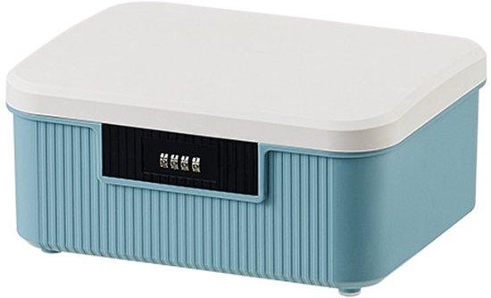 OEM Medikamenten- und Wertgegenstände-Box - 26,2 x 22 x 12,1 cm groß - Schließfach - aus ABS - mit Zahlenschloss - kleine Medikamentenbox - blau - für das Aufbewahren von Medikamenten, Süßigkeiten und Wertgegenstände 2026