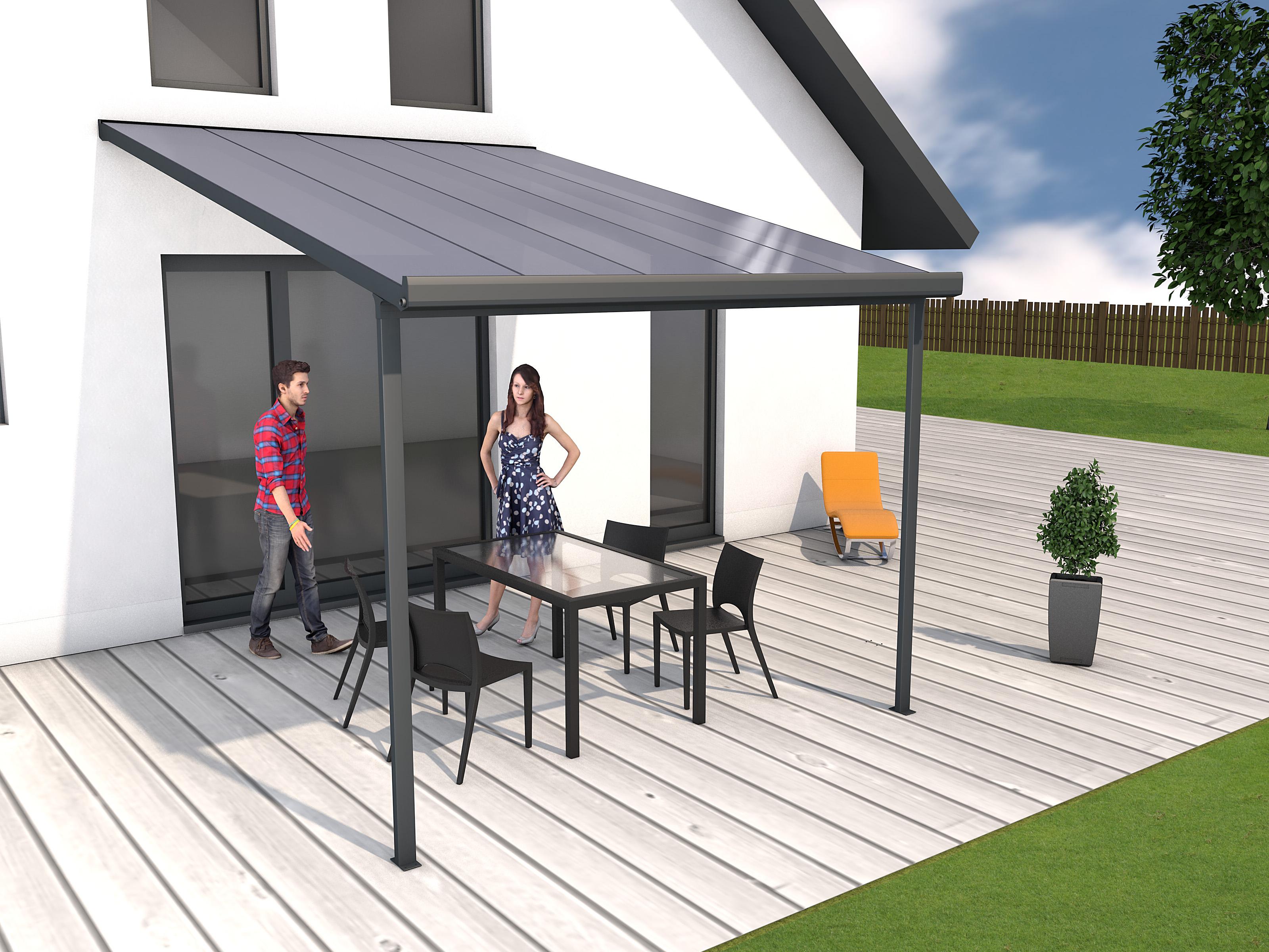 Gutta Terrassendachsystem 4,06 m Dachtiefe, Typ D anthrazit G5.6.00072.9