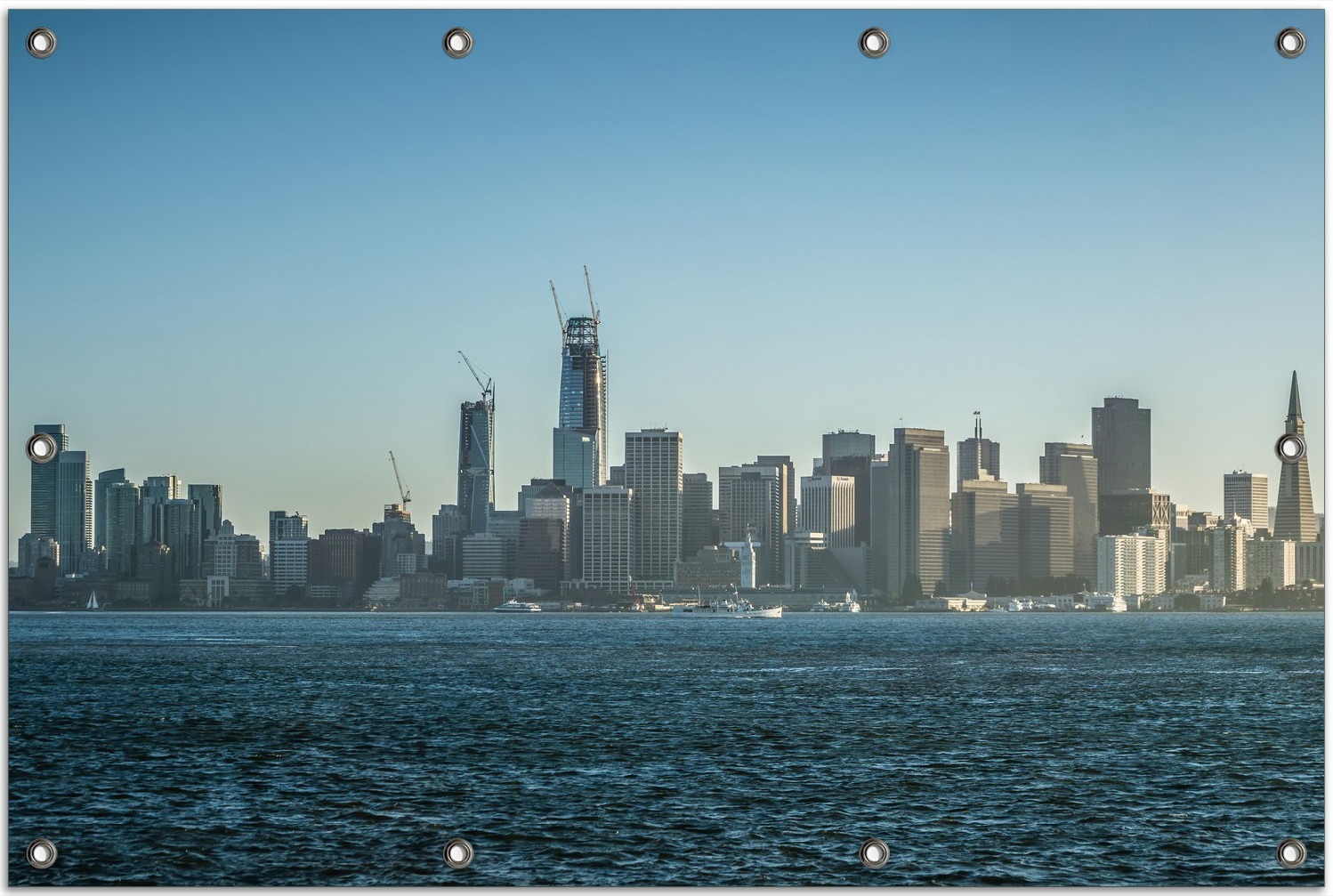 Wallario Outdoor-Poster für Garten oder Balkon, Motiv Skyline von San Francisco, in ca. 80 x 120 cm goban5632-80120