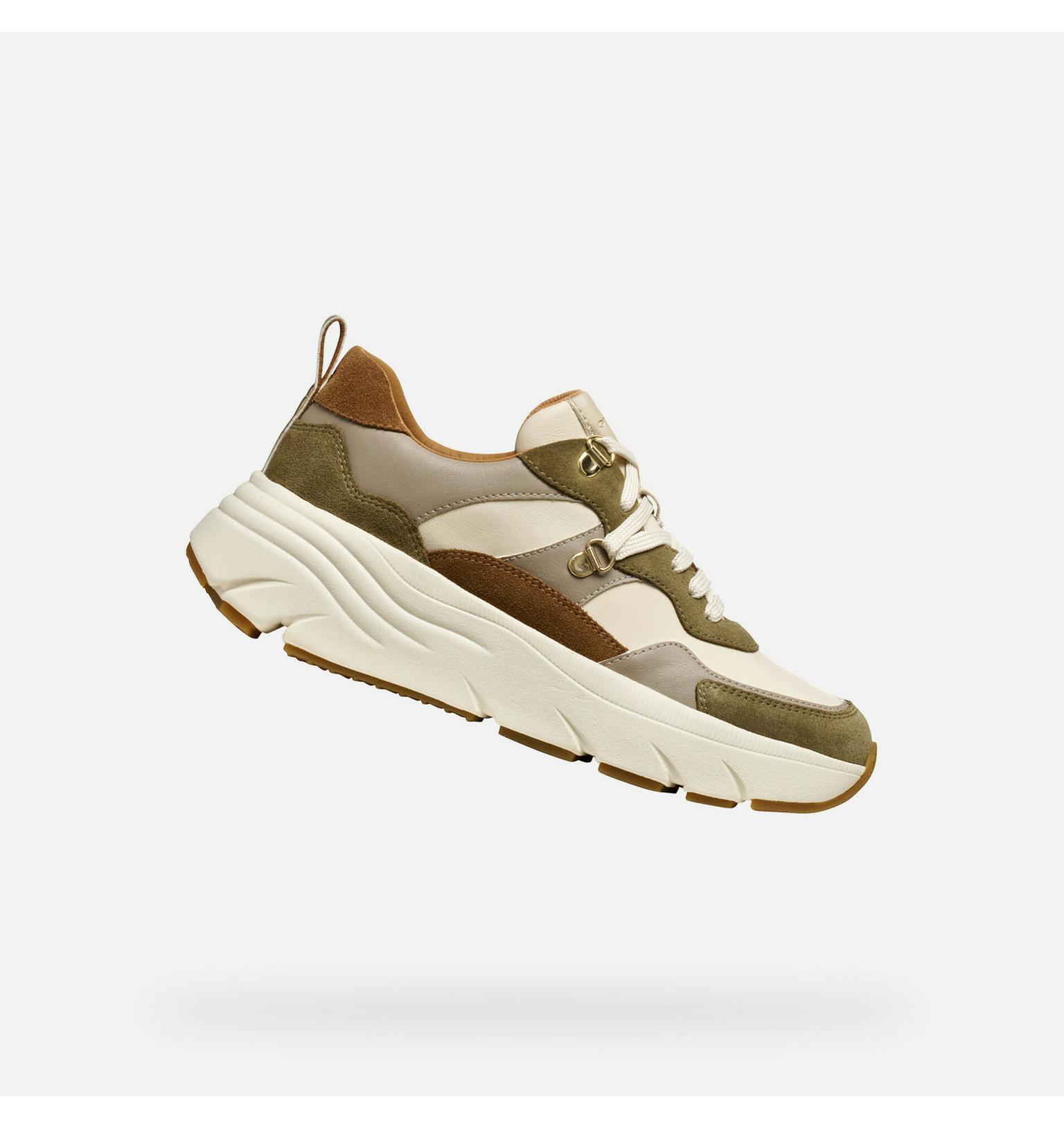Geox Khakifarbene Damen-Sneaker Diamanta 36 G009296__36