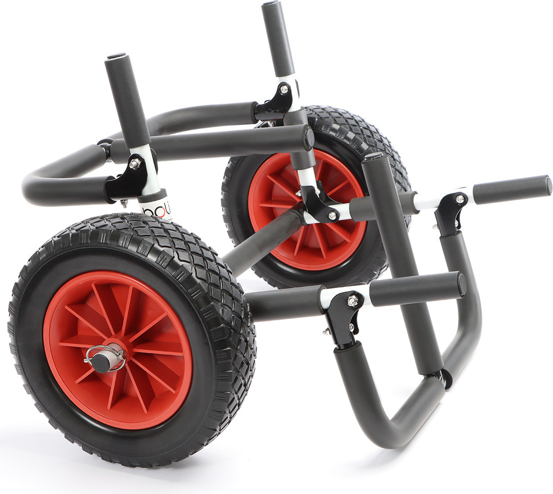 Toboli skladací dvojitý prepravný vozík do 45 kg pre SUP dosky, kanoe a kajaky, surfovací vozík s polstrovaním a odnímateľnýmiPolyuretánkolieskami, priestranný SUP vozík 48 x 63 x 36 cm, SUP vozík z hliníka