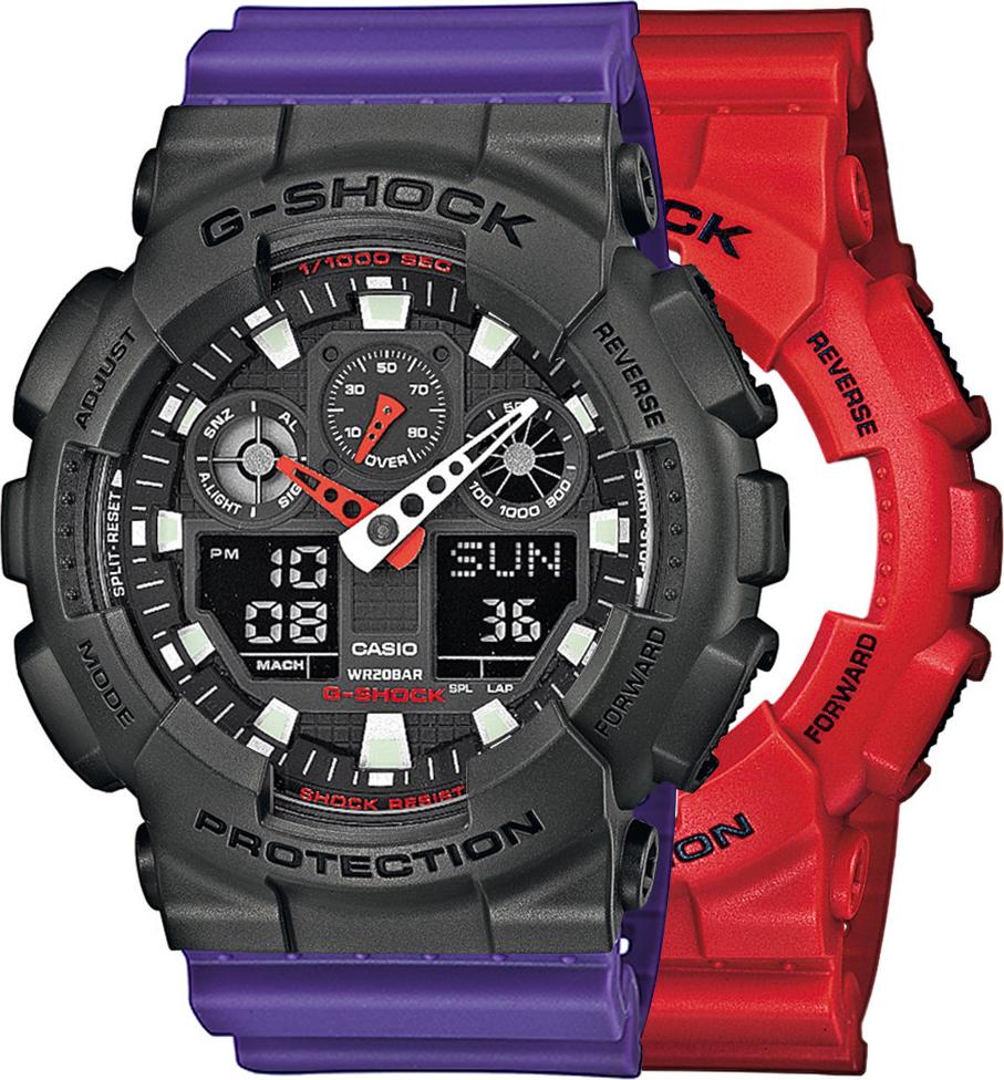 Zegarek Casio G-Shock SET GA-100B-4AER + BEZEL 10467795 + PASEK 10498156 20BAR