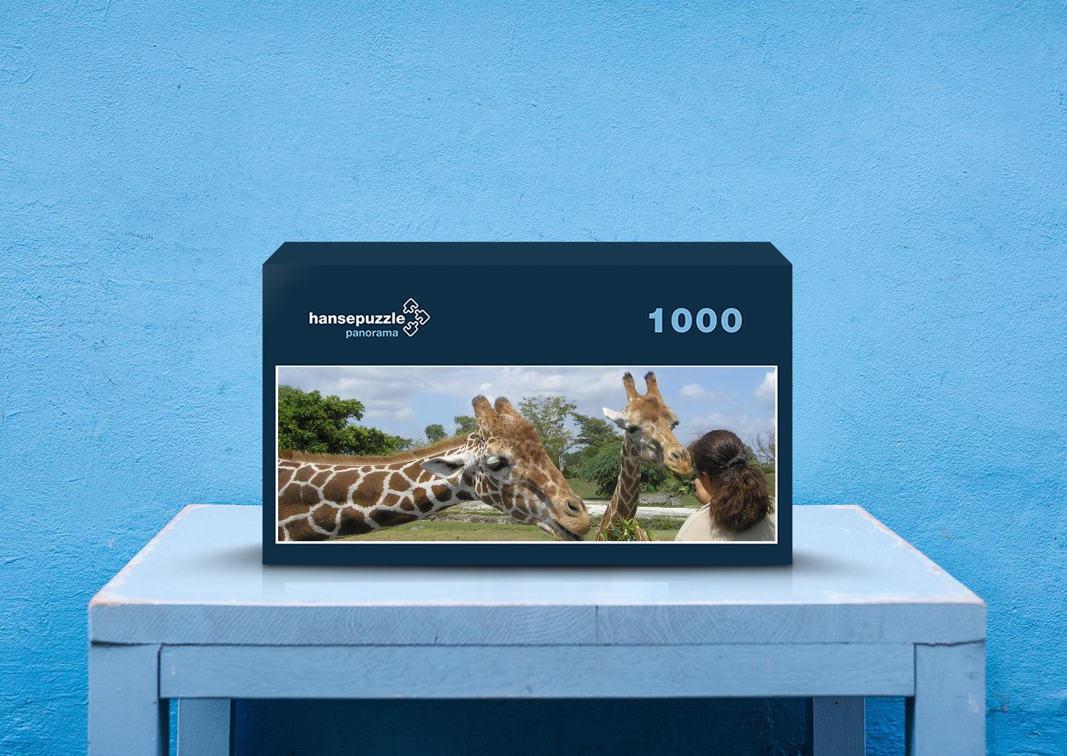 hansepuzzle 33208 - Giraffenbaby Puzzle, 1050 Teile, Tierwelt, 60,0 x 46,0cm mit hochwertiger Aufbewahrung, Kartonbox & Beutel 23208