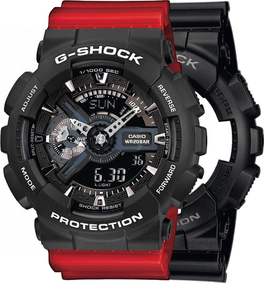 Casio G-Shock SET GA-110-1BER hodinky + BEZEL 10508136 + BAND 10395226 20BAR