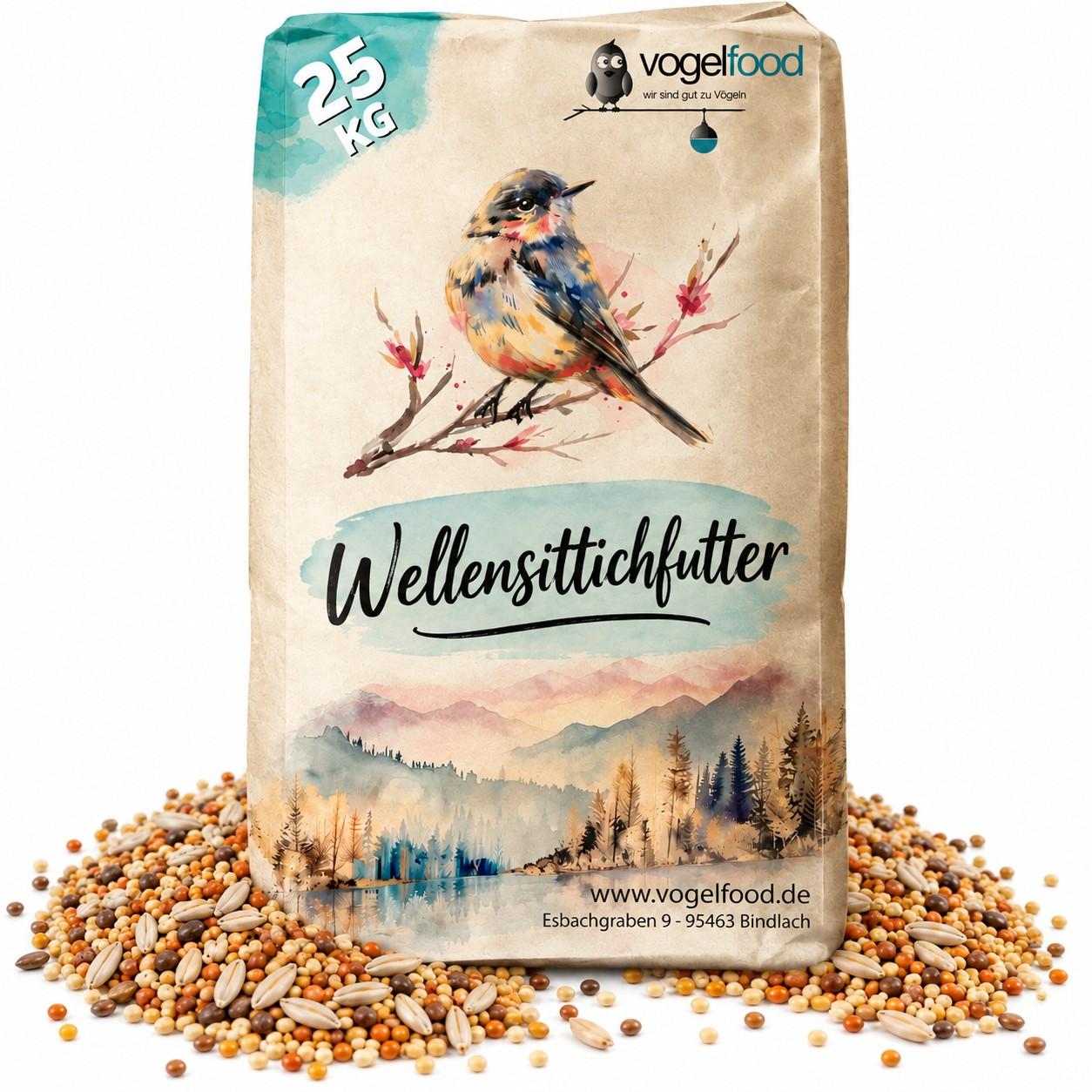Samore GmbH Wellensittichfutter mit Gelber Hirse und Nackthafer 25 kg