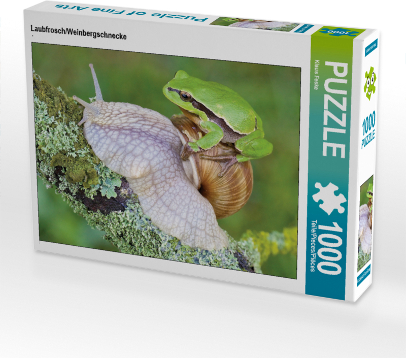 CALVENDO Puzzle Laubfrosch/Weinbergschnecke | 1000 Teile Lege-Größe 64x48cm Foto-Puzzle für glückliche Stunden