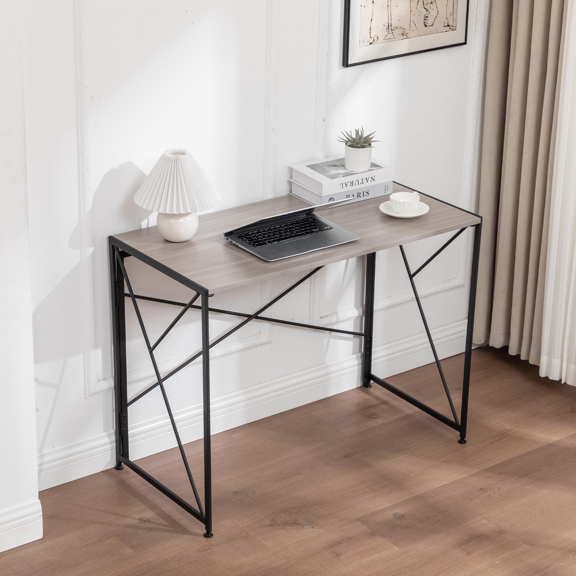 GIHAUVIA Schreibtisch 100 × 50 × 75 cm kleiner Schreibtisch Schreibtisch für kleine Räume moderner einfacher PC-Schreibtisch Holzmaserung