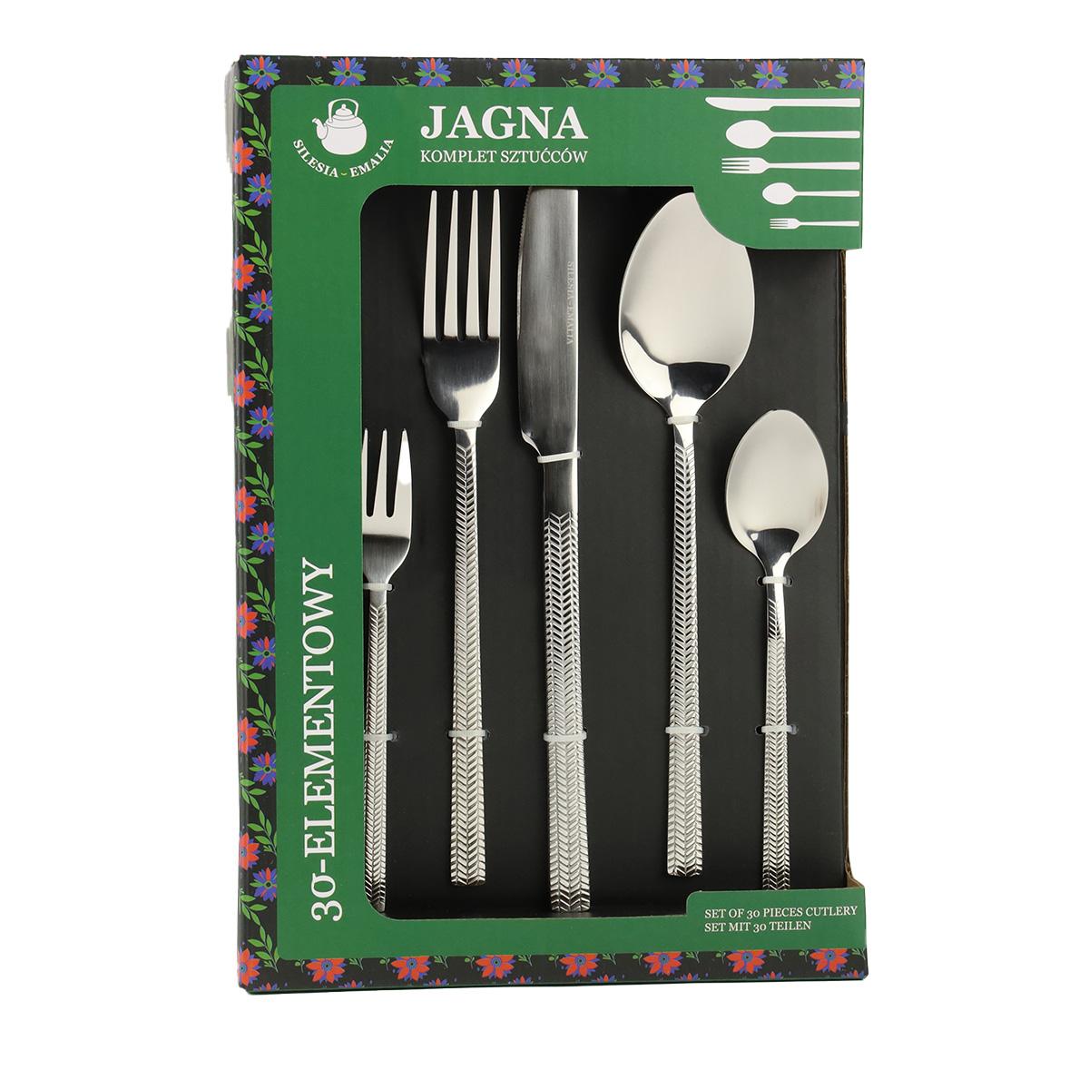 Besteck-Set 30-teilig JAGNA für 6 Personen Edelstahl Silberglanz Silesia Emalia