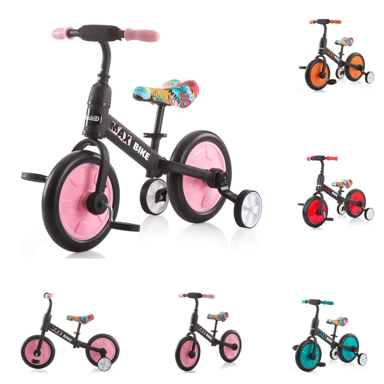 2in1 Kinder Dreirad Kinderlaufrad Fahrrad Balance Rad Bike 25kg von 1-3 Jahre DE 