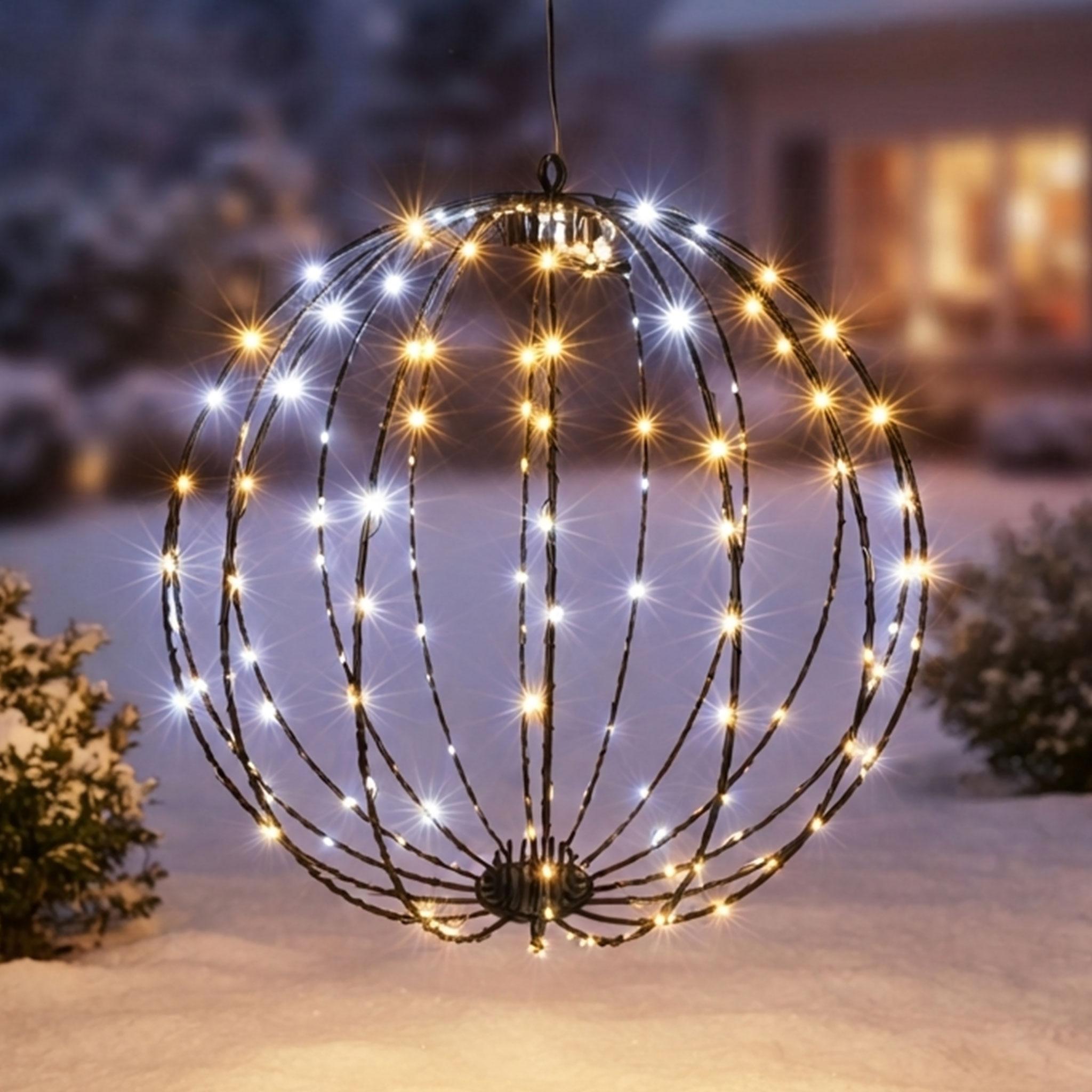 Leuchtkugel zum hängen kalt & warm weiß Mix dimmbar mit Timer - 240 LED