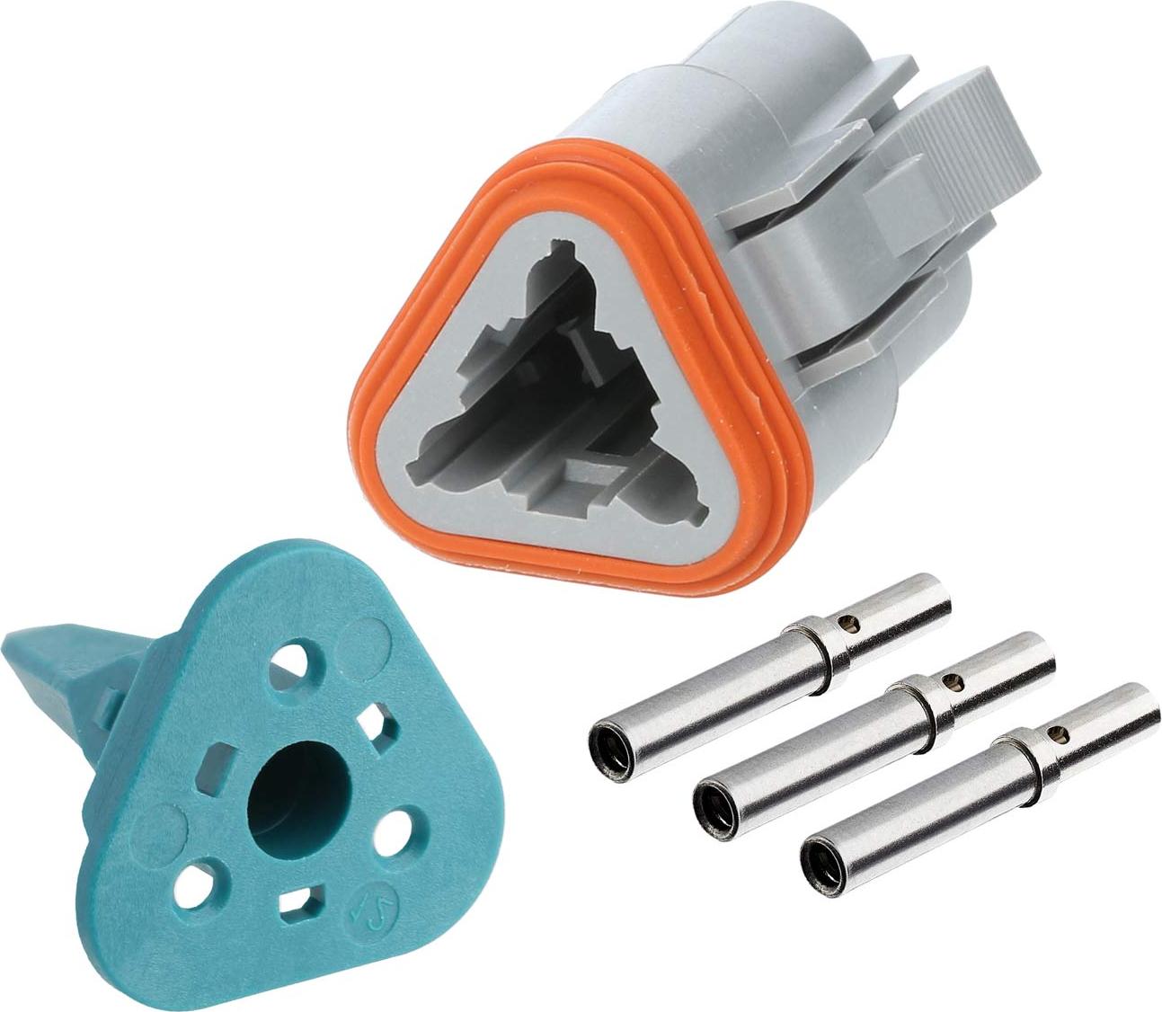 Amphenol AS-3SF 104 SET-Kabeldose AT-Serie Buchse, 3-polig, Crimpanschluss Isolationsdurchmesser 2,24mm - 3,68mm, AT06-3S-KIT01