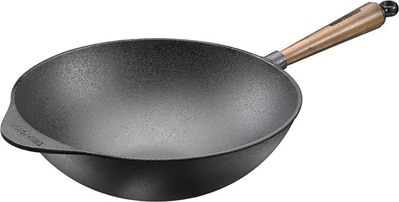 SKEPPSHULT Wokpfanne Ø 32 cm Höhe 8,5 cm Gusseisen Schwarz Neu 0875V