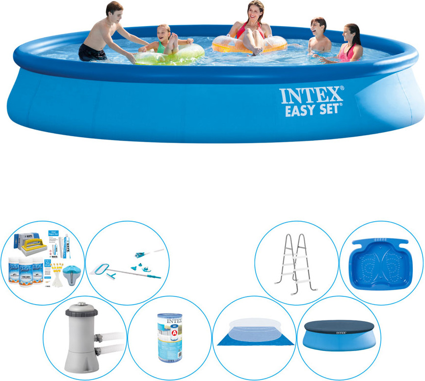 Komfortný balík pre bazén - Intex Easy Set Round 457x84 cm
