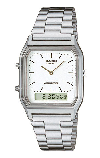 Casio AQ-230A-7DMQYES Herren-Armbanduhr, Kunststoff-Gehäuse, Metall-Armband