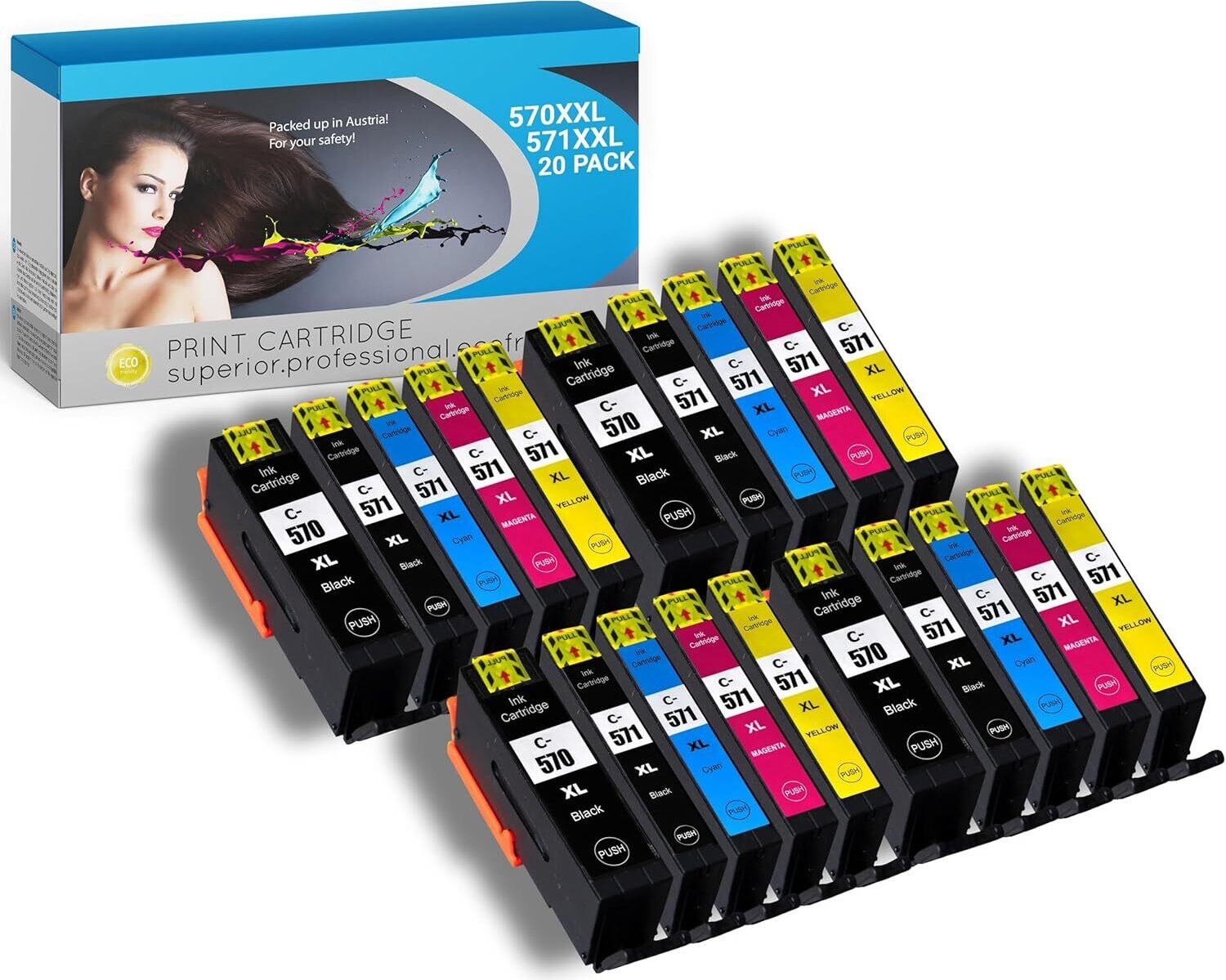 IPA Printservice Druckerpatronen (20er Pack) – Pixma TS5050, 571, 570 1x Druckerpatronen (20er Pack)