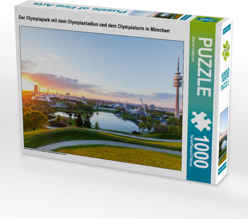 CALVENDO Puzzle Der Olympiapark mit dem Olympiastadion und dem Olympiaturm in München | 1000 Teile Lege-Größe 64x48cm Foto-Puzzle für glückliche Stunden