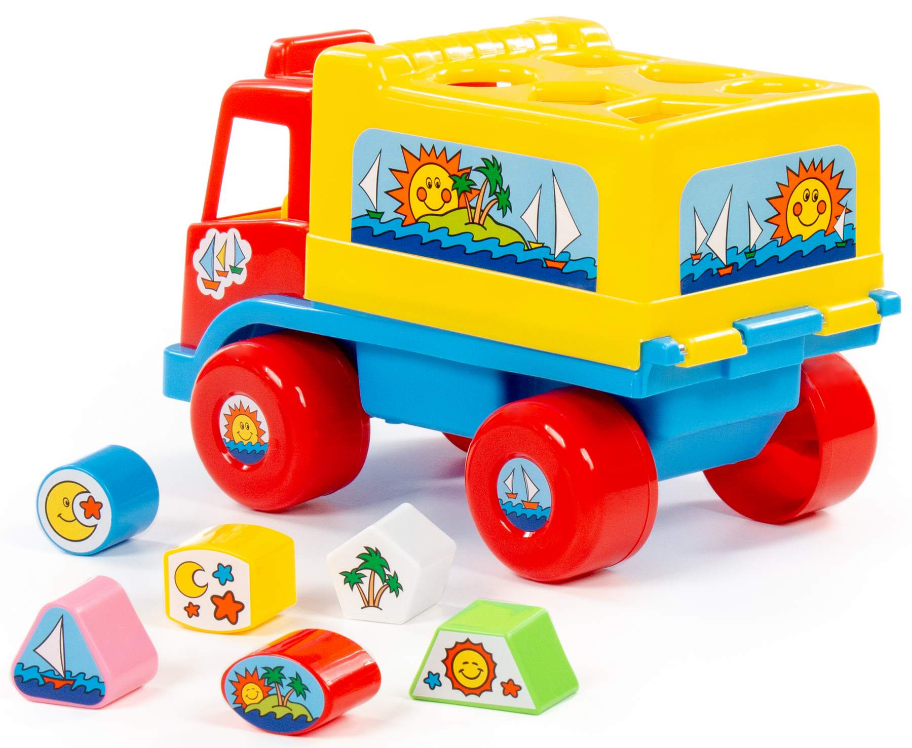 POLESIE Sortierspiel Steckspiel LKW Baby Lernspielzeug mit Stecksteinen +12M