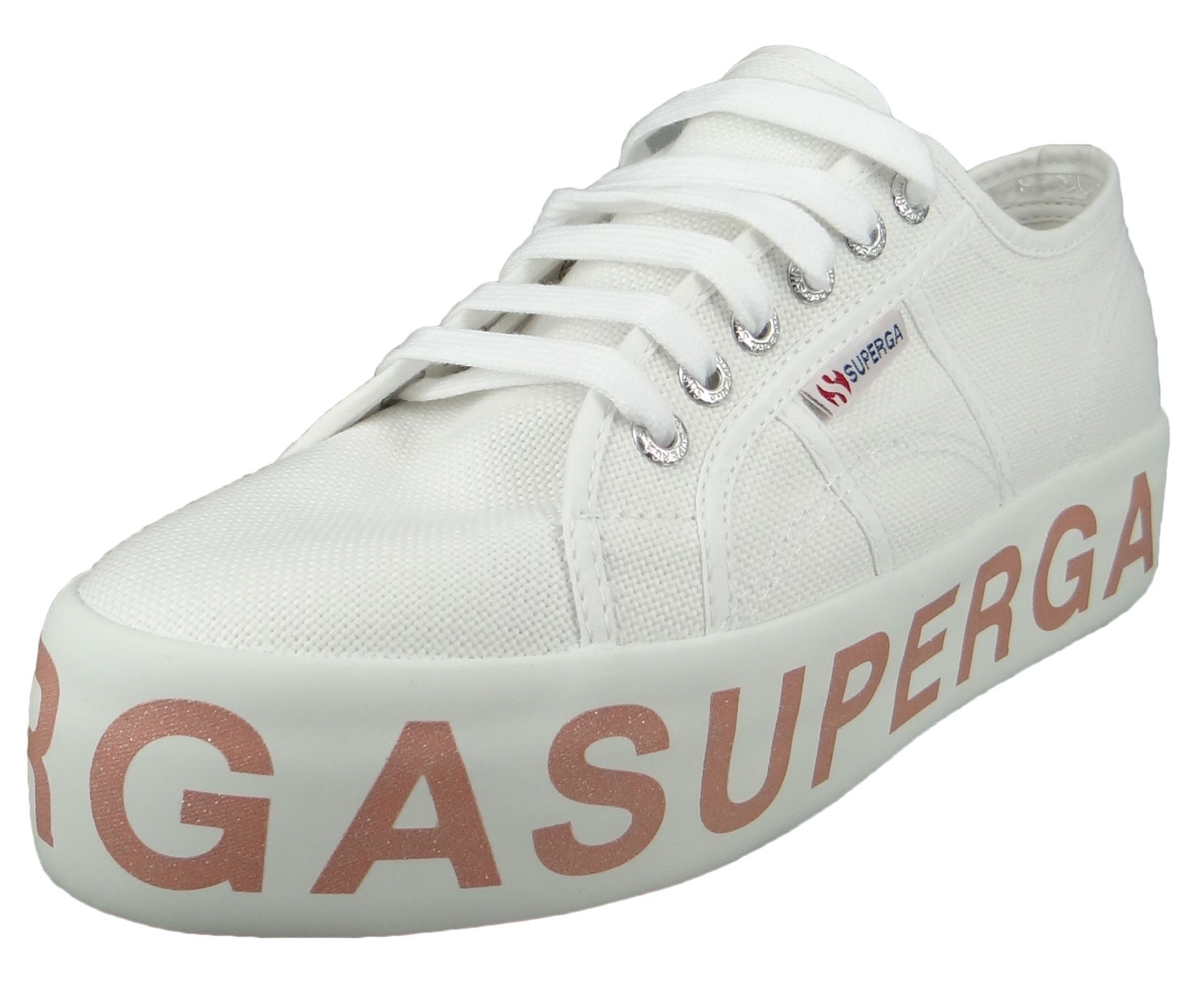 Superga Sneaker S111TRW 2790 COTW Glitterlettering A01 white bronze