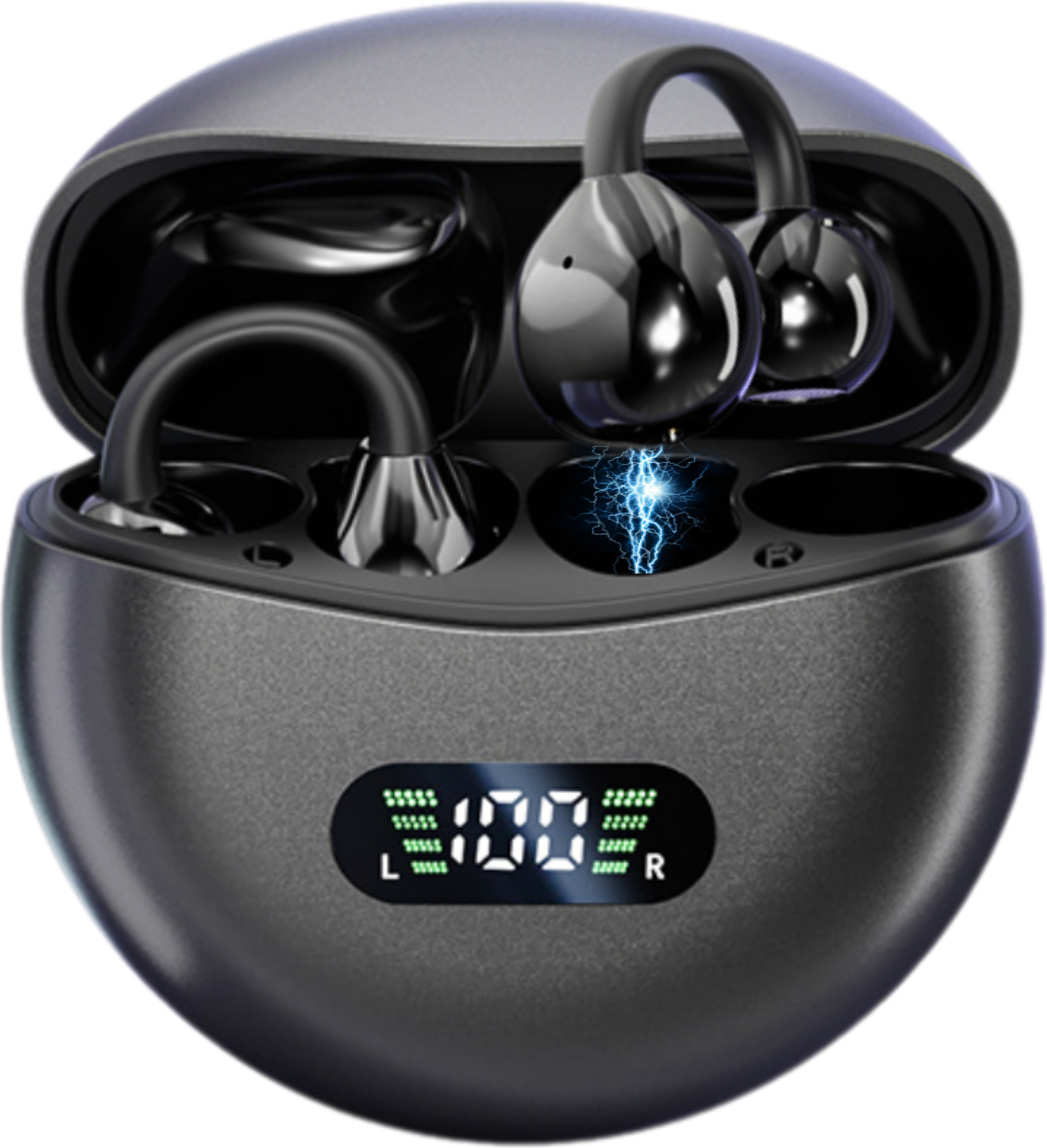 Sross Bluetooth Kopfhörer, Open Ear Kopfhörer, Sport Kopfhörer, Bluetooth 5.4 Sport-Kopfhörer( Offenes Ohrclip-Design , HiFi Stereo, 60 Std Laufzeit, IPX4 M79