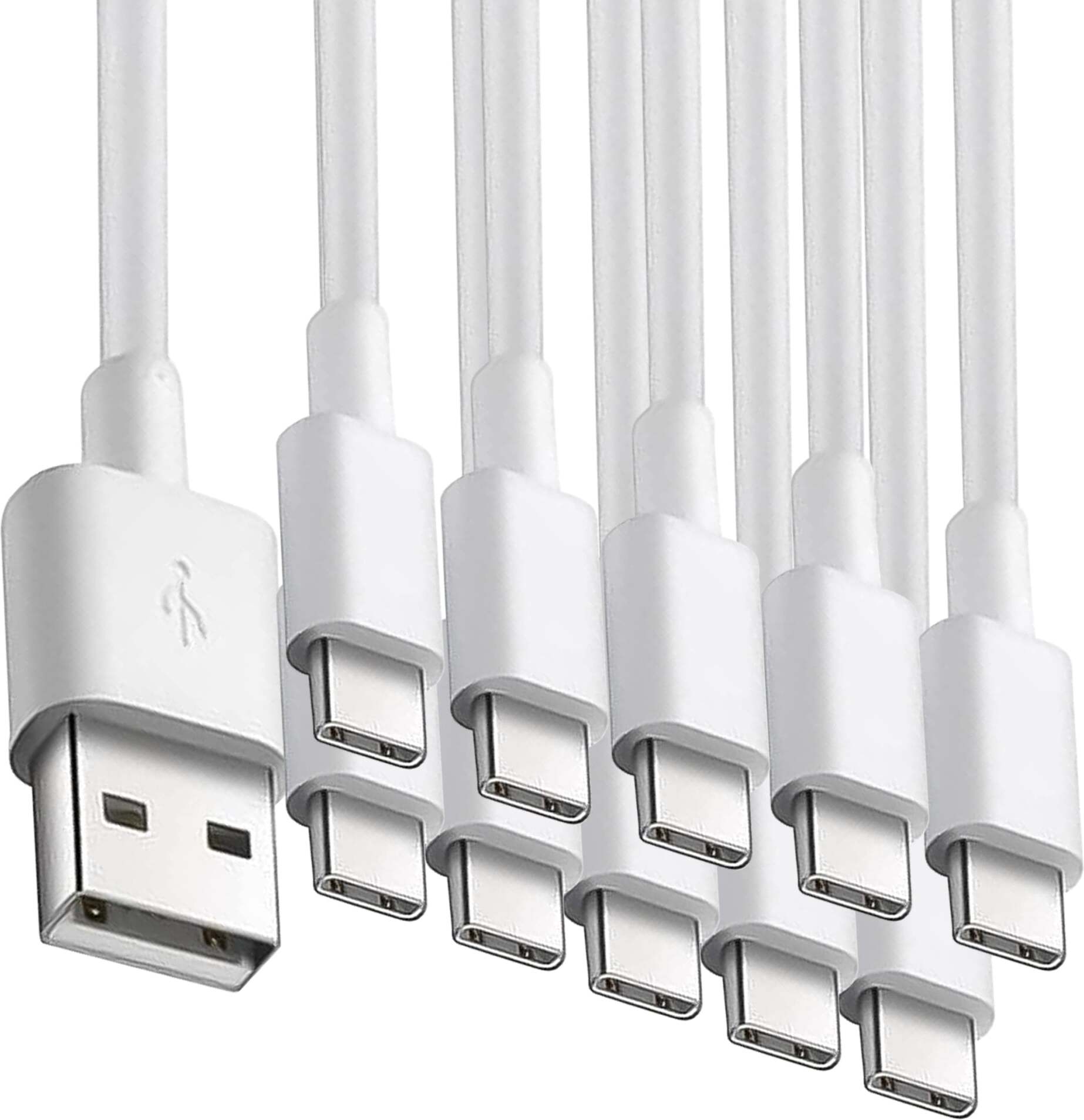 3x Lightning nabíjacie káble pre iPhone, iPad a iPod – Typ- C 2 Meter / 10 Pack
