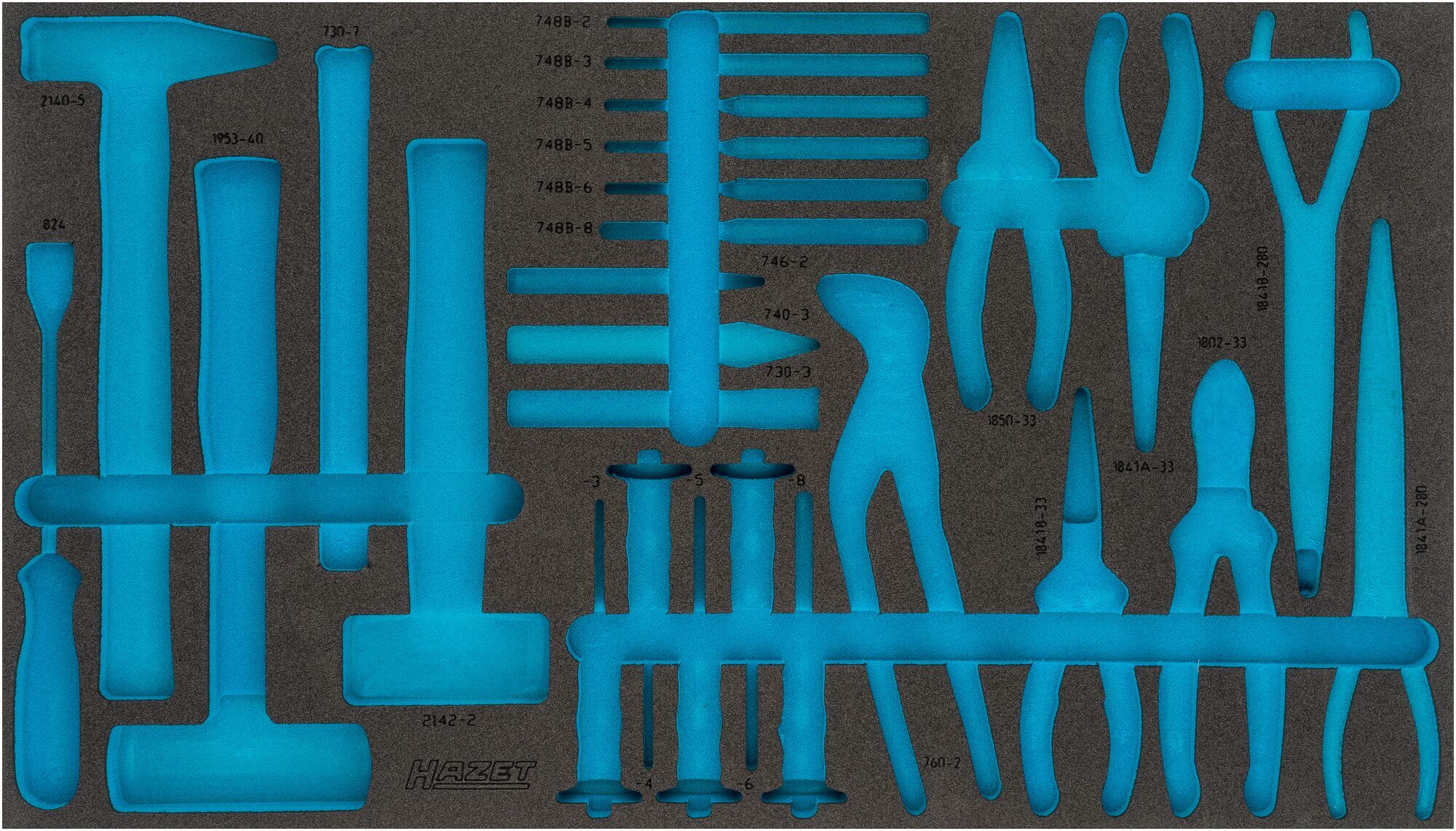 Hazet 2-Komponenten Weichschaum-Einlage für Art.Nr. 163-479/26, 4/3+ (691 x 392 mm) 163-479L